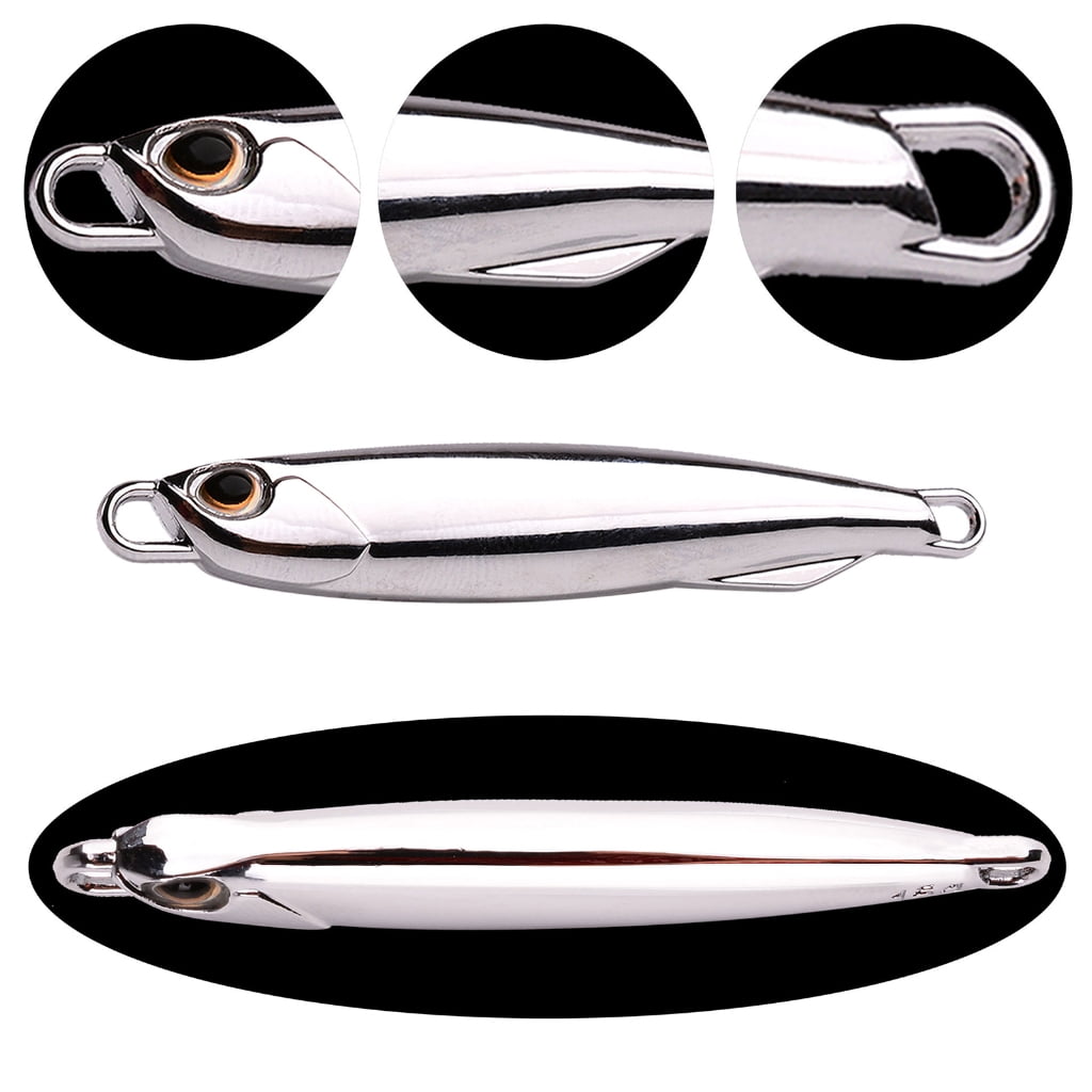 WINDLAND 8Pcs Spoon Metal Jigs Fishing Lures Artificial Baits 3D Eyes Fishing Jigs Baits Fishing Tackle for Freshwater Seawater