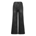 thumbnail image 3 of UAMVSH Women Wide Leg Jeans Palazzo Slack Trendy Distressed Lounge Denim Pants with Pockets Baggy High Waist Frayed Hem Long Pants, 3 of 7