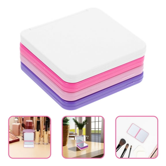 FRCOLOR 4pcs Small Handheld Makeup Mirror Foldable Portable Mirror For Purses Small Handheld Mirror For Travel Cute Compact For Women Kids