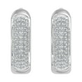 thumbnail image 2 of 10K White Gold Round Diamond Ladies Huggies Hoop Earrings (1/4 Carat) - IGI Certified (I1-I2 Clarity), 2 of 3