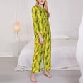 thumbnail image 3 of Gukieu Corn 1 Print Women's Long Sleeve Pajama Set, Button Top Elastic Pocket Pajama Pants Two Piece Set Home Wear-Large, 3 of 7