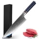thumbnail image 1 of Cuchillos de Chef de 8 Pulgadas, Cuchillo de Cocina, Cuchillo para Cadora de Carne de Acero Inoxidable Damascus Falso con un Elegante Patrón Nico de Espina de Pescado, Mango de Resina Ergonómico, Azul, 1 of 8