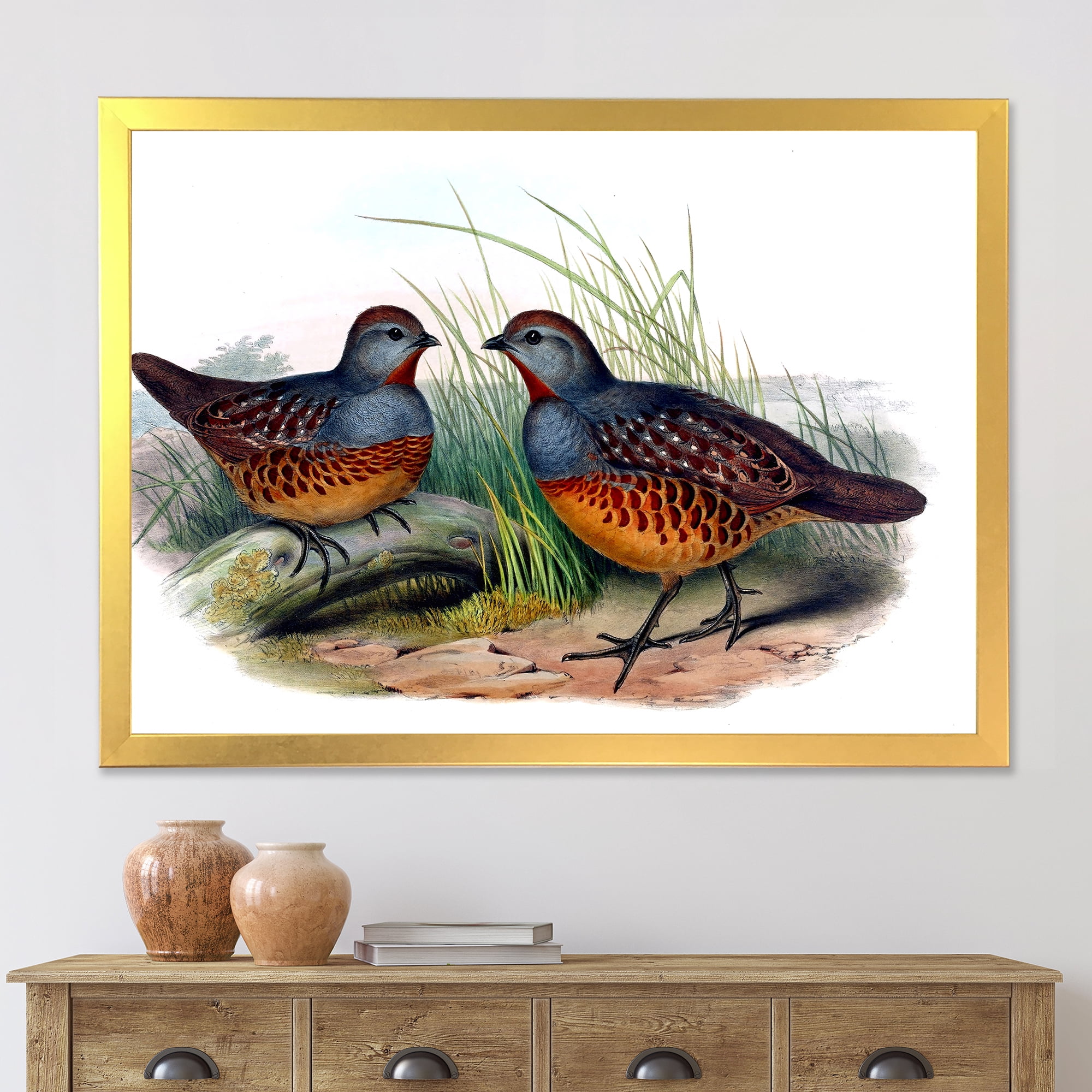 Designart 'Ancient Birds In The Wild VII' Traditional Framed Art Print