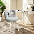 thumbnail image 6 of Aqzb Dressing Chair with Bow-knot Backrest, High Stability Armless Upholstered Chair, No Wheels Small Stool with Cute Bow Backrest, 6 of 8