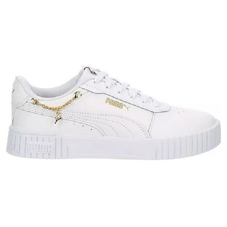 PUMA Women's Carina 2.0 Charm Low Top Sneaker, White-White-Gold, US Women 8