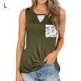 thumbnail image 1 of Camiseta Mujer Sin Mangas Tank Top Pocket Camiseta De Algodón, Encaje, Verde, L Kearding AP001700-08, 1 of 5