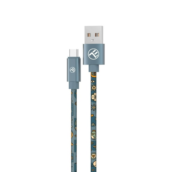 Tellur Graffiti USB to Type-C cable, 3A, 1m, blue