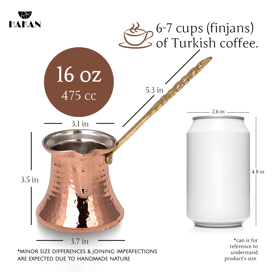 Hakan Turkish Coffee Pot, Stove Top Coffee Maker with