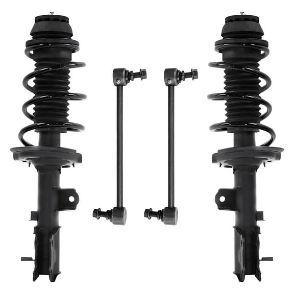 Detroit Axle - Front Struts for 2012-2017 Hyundai Accent Kia Rio 2 Complete Struts w/Coil Springs 2 Front Sway Bar Links 2013 2014 2015 2016 Replacement
