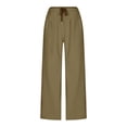thumbnail image 5 of QATAINLAV Womens Wide Leg Pants Drawstring High Waisted Sweatpants Fashion Side Striped Baggy Palazzo Pants with Pockets Army Green S, 5 of 9