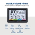 thumbnail image 2 of Newentor 6" Digital Display Weather Station for Home with 3 Outdoor Sensors, Indoor Outdoor Thermometer, Black, 2 of 7