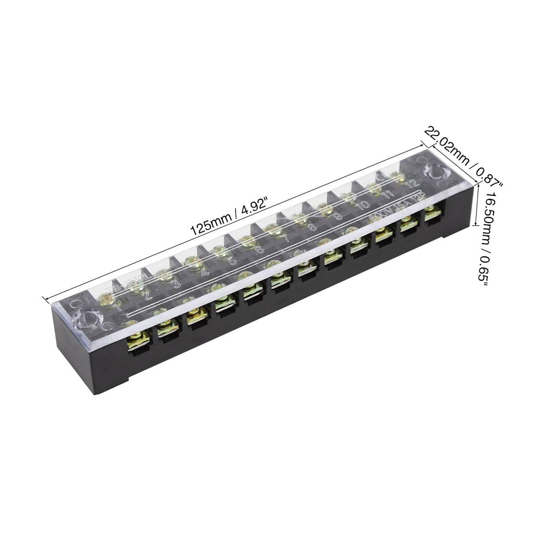 Bus Bar Power Distribution Block 12 Positions Terminal Bus Bar 5 Set 600V 15A Kit