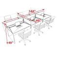 thumbnail image 2 of Six Person Modern Acrylic Divider Office Workstation Desk Set, #OT-SUS-FP12, 2 of 2