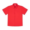 thumbnail image 1 of Camisa Visaccy casual roja de manga corta con botones para niños, 1 of 6