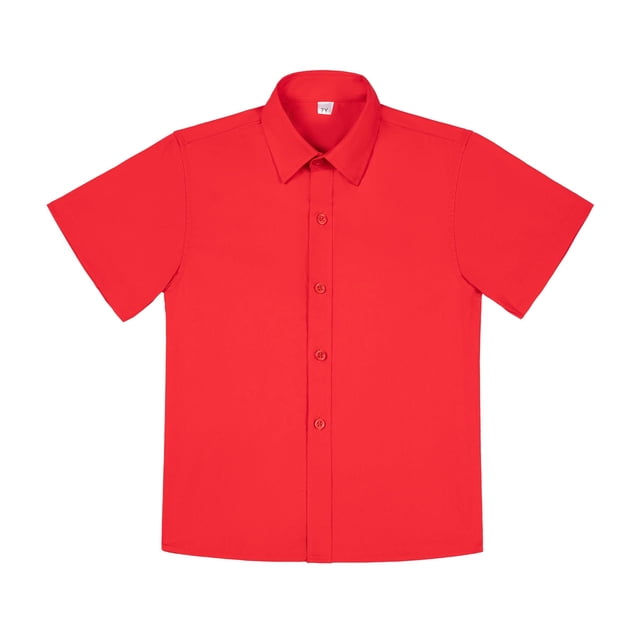 Camisa Visaccy casual roja de manga corta con botones para niños