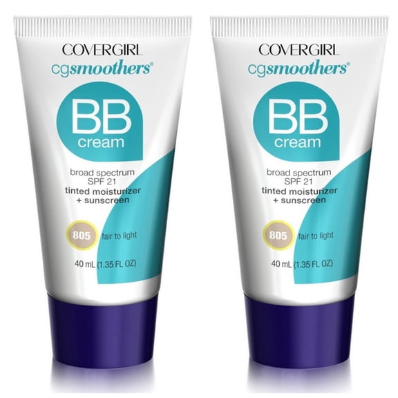 (2 Pack) CoverGirl Smoothers SPF 21 Tinted Coverage, Fair to Light [805], 1.35 oz