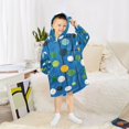 thumbnail image 6 of FORMRS Wearable Blanket Hoodie with Sleeves for Kids Cozy Flannel Sweatshirt, Blue Abstract, 6 of 7