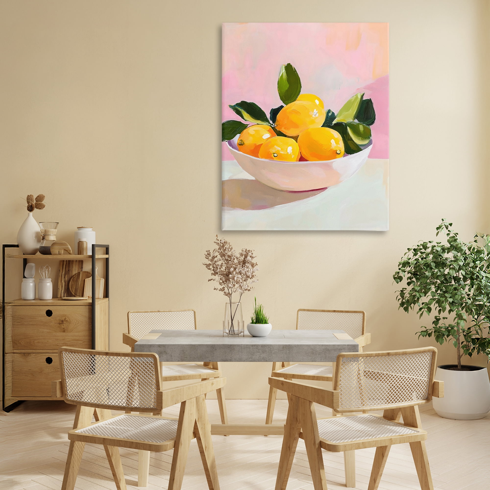 Stupell Industries Bowl of Lemons in Sunlight Canvas Wall Art, design by The Prints Vibe