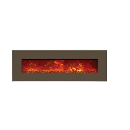 43 In Electric Fireplace With 51 X 23 In Modern Auburn Steel