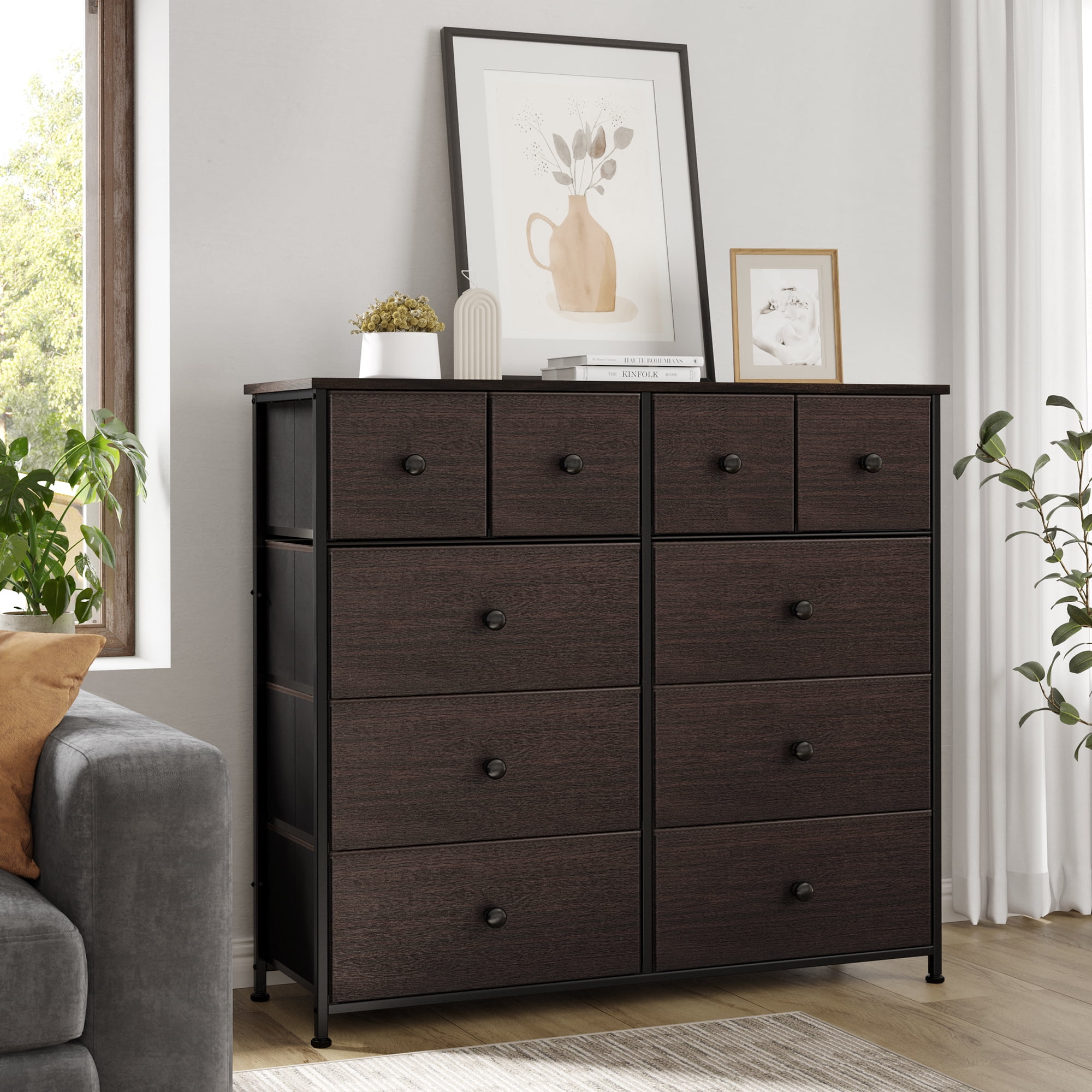 REAHOME Dressers for Bedroom with 10 Drawer Fabric Chest of Drawers ...