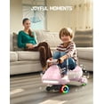 thumbnail image 6 of FanttikRide 12V N7 Pro Electric Wiggle Car with Pedal, 2-in-1 Kids Ride On Toy, Rechargeable Battery, 2-Speed, Anti-Rollover, Flashing Wheels, Bluetooth Music, for Ages 3+, 150 lbs, Pinkish white, 6 of 11