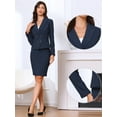 thumbnail image 2 of DARING DIVA 2Pcs Women's Office Double Breasted Blazer Pencil Skirt Set XL Blue, 2 of 6
