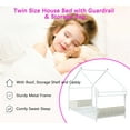 thumbnail image 5 of Yoneston Twin Floor Bed with Storage Caddy & Shelf,  House Bed Frame with Fence, Montessori Floor Bed for Kids, Boys and Girls, White, 5 of 10