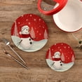 thumbnail image 2 of FREEAMG Christmas Snowman Heat Resistant Trivets Potholders 2PCS,Round Cotton Weave Handmade Pot Holder, Non-Slip Hot Mats Kitchen Dining Plate Mat, 2 of 7