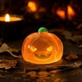 thumbnail image 5 of Figurine Luminous Pumpkin Ornament Halloween Fall Harvest Tiered Tray Tabletop Shelf Decor Spooky Pumpkin Statue Party Favor Gift Home Office Dorm Desktop Holiday Decoration, 5 of 8