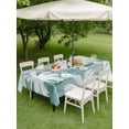 thumbnail image 3 of Outdoor Tablecloth with Umbrella Hole & Zipper, Teal Palm Trees Rectangle Tablecloth 54x80 Inch, Vintage Tropical Summer Botancial Patio Table Cover Waterproof Table Cloth for Picnic/Party, 3 of 7