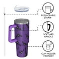 thumbnail image 4 of Purple Halloween Black Bats Tumbler with Handle and Lid,40oz Double Wall Vacuum Insulated Tumbler,Cups Gift for Women and Men, 4 of 7