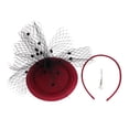 thumbnail image 4 of Miangastore Fascinator Hat For Women Claret Mesh Net Design 1Pcs 6.3X5.1X2.0In, 4 of 9