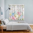 thumbnail image 3 of Easter Eggs Kitchen Curtains Window Panels, Spring Daisy Eucalyptus Leaves Gray Plaid Insulated Window Treatment Curtain, Grommet Curtains for Bedroom/Living Room/Bathroom, 2 Piece 52"Wx84"L, 3 of 8