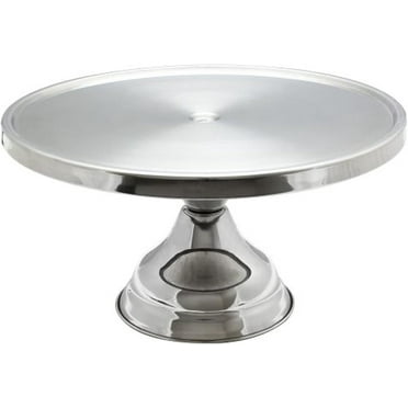 TrueCraftware- 13-1/4" x 6" Round Cake Stand Stainless Steel- Round Dessert Stand Cupcake Stand Multifunctional Cake Holder Serving Platter for Birthday Parties Weddings Baby Shower and Other Events