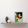 thumbnail image 2 of Abstract Flowers Teal Red Yellow Artwork Framed Wall Art Print A4, 2 of 4