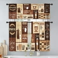 thumbnail image 2 of Coffee Valance for Windows Brown Kitchen Curtains 52Wx18H Inch Rod Pocket Rustic Vintage Retro Latte Cappuccino Cafe Theme Small Short Neutral Living Room Bedroom Window Drapes Fabric 1 Panel, 2 of 3