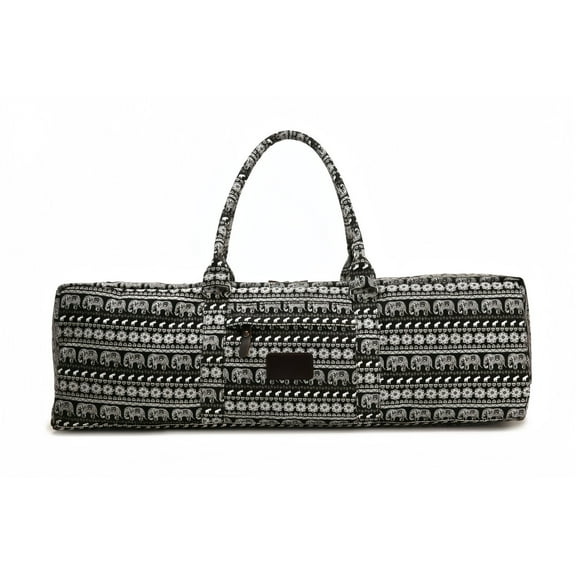 Large Yoga Mat Bag Portable Yoga Bag Gym Bag with Zipper and Pockets for women Fits Most Size Mats(Little Black Elephant)