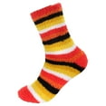 thumbnail image 2 of Women's Soft and Cozy Fuzzy Crew Socks, 4 Pairs, Color 25 Stripes Yellow, 2 of 5