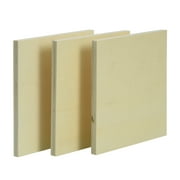 Stylecraft Plywood Unfinished Panel, Square Design, 6"x 6" Beige (3 Pieces) 1.2 lbs.