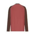 thumbnail image 4 of Long Sleeve Shirts for Women Color Block Raglan Tops Crewneck Fall Basic Tees Casual Baseball Tees, S Wine, 4 of 5