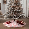 thumbnail image 4 of Lukts Cute Pink Snowman Cat Print Color Life Christmas Tree Skirt, Winter Holiday Tree Mat Decoration ,Can be Used as A Shawl-48", 4 of 6