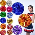 thumbnail image 4 of Finger Ring Style Double hole handle Competition Flower Dance Party Decorator Cheerleading Cheering Ball Club Sport Supplies Cheerleader Pom Poms GREEN, 4 of 8