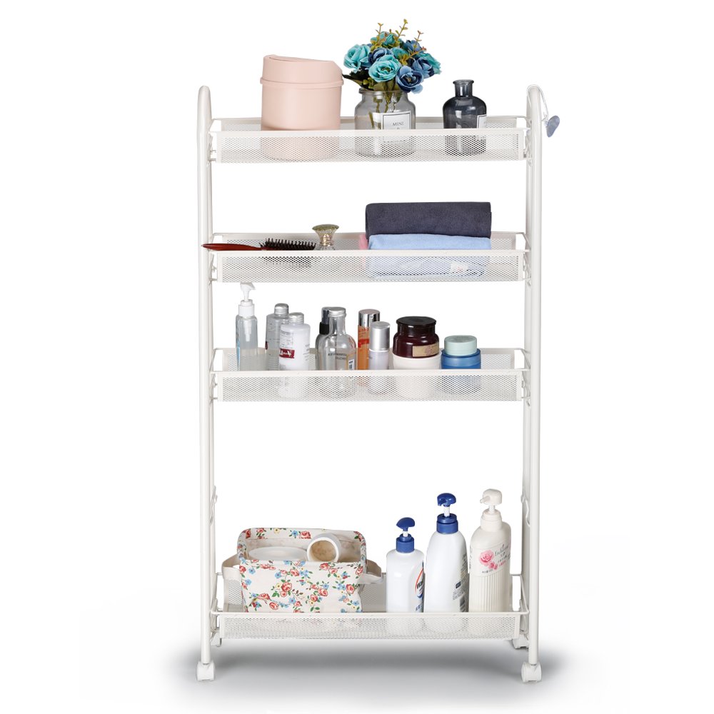 Rackaphile 5Tier Slim SlideOut Mesh Rolling Cart, Kitchen Pantry Gap