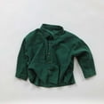 thumbnail image 2 of LIIPEE Boys Girls Tops Solid Color Corduroy Long Sleeve Turndown Collar Button Shirt With Pockets Boy Stylish Daily Tee,Dark Green,5-6 Years, 2 of 7