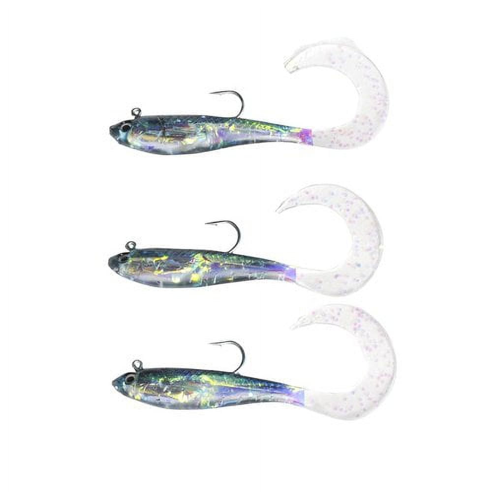 (2 pack) Renosky - Mirror Image Darting Shad, 3" Soft Body Swim Bait, Black Shad, 3 Count