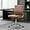 Brown, variant on Okeysen Armless Office Desk Chair, Mid Back Leather Conference Room Chairs Without Armrests, Modern Office Chair Ribbed.