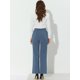 thumbnail image 4 of Allegra K Pantalones de pierna recta para mujer Pantalones de trabajo de oficina con decoración de botones de cintura alta con bolsillo Azul polvoriento S, 4 of 5