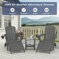 thumbnail image 6 of SERWALL 5PC Adjustable Folding Adirondack Chair and Ottoman and Double Side Table, HDPE Adirondack Chairs Set for Outdoor, Patio, Poolside, Garden, Gray, 6 of 8