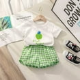 thumbnail image 2 of XZNPDUCQ Toddler Girls Dresses Outfits 1T 2T 3T 4T 5T 6T Toddler Girls Summer Clothes 5T Girls Sunflower Fly Sleeve T-shirt Denim Shorts 2PCs Set Dailywear Green，3-4 Years, 2 of 4