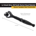 thumbnail image 2 of Titan Tools Titan 11313 1/4-Inch Drive x 4-Inch 90-Toth Swivel Head Micro Ratchet - Negro, 2 of 5